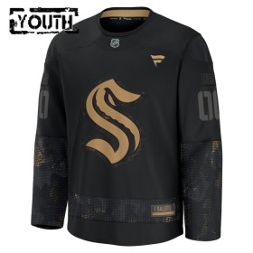 Barn Ishockey Seattle Kraken tröja med eget tryck Fanatics Military Appreciation Practice 2024-25 Svart